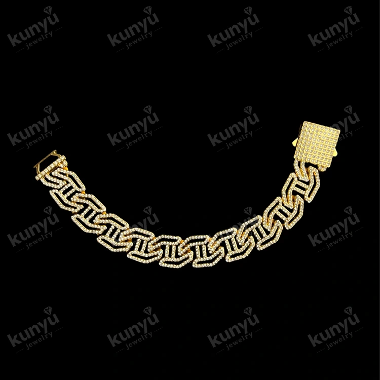Gold plated hip hop bracelet